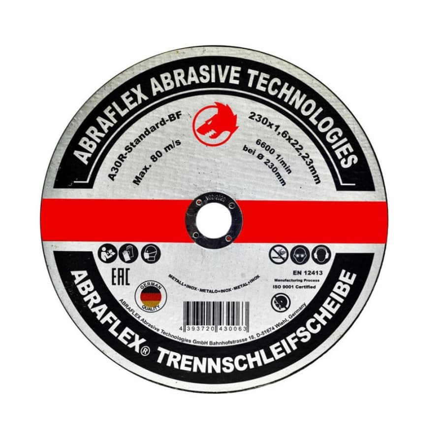 Круг отрезной ABRAFLEX 230×1,6×22 мет+нерж (Германия)
